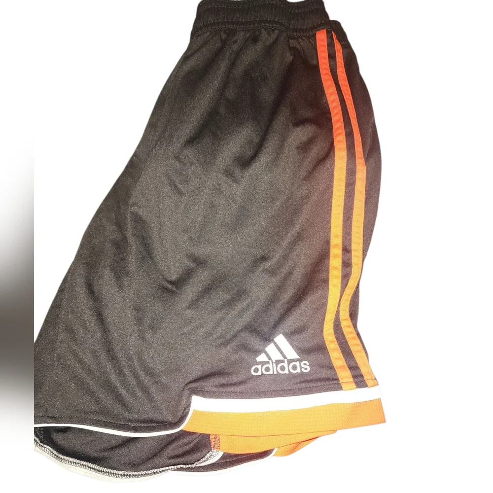 Adidas ClimaCool Black and Orange Athletic Shorts Lightweight Design